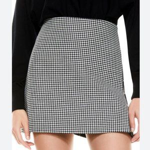 Alice and Olivia Darma houndstooth plaid mini skirt 8